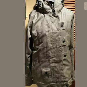 SESSIONS HOP-E Snowboard Shell Jacket SMALL Hood RECCO Avalanche Rescue Gorpcore